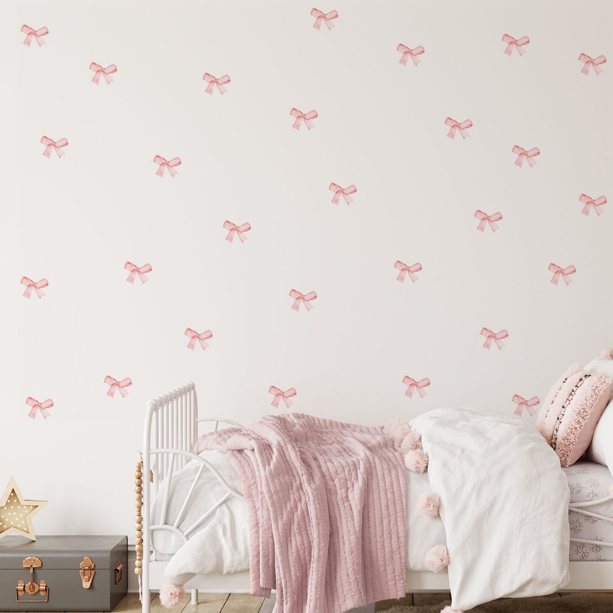 Sulu Boya Kurdeleler Sticker 1-Pembe