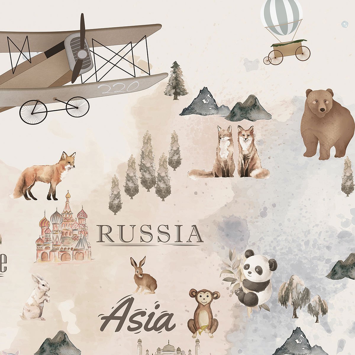 Bej Harita Duvar Kağıdı