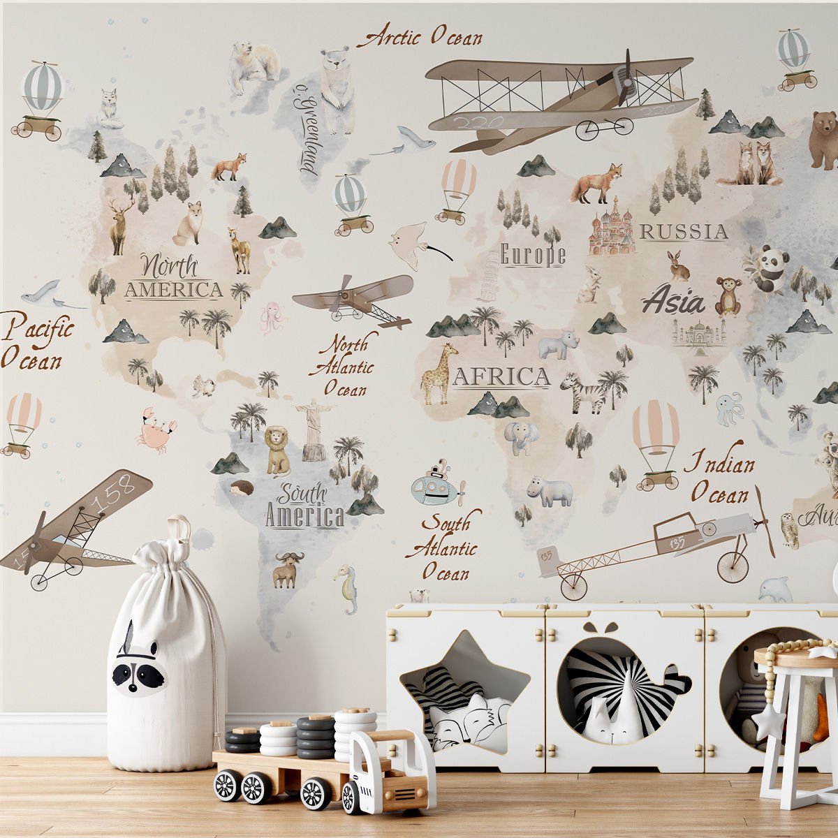 Bej Harita Duvar Kağıdı