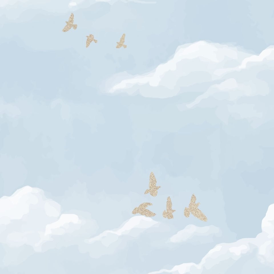 Sulu Boya Bulutlar Mavi Duvar Kağıdı