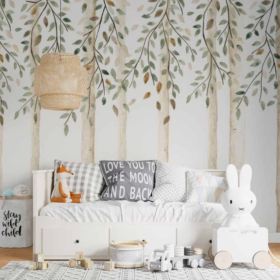 Uzun Uzun Ağaçlar Duvar Kağıdı