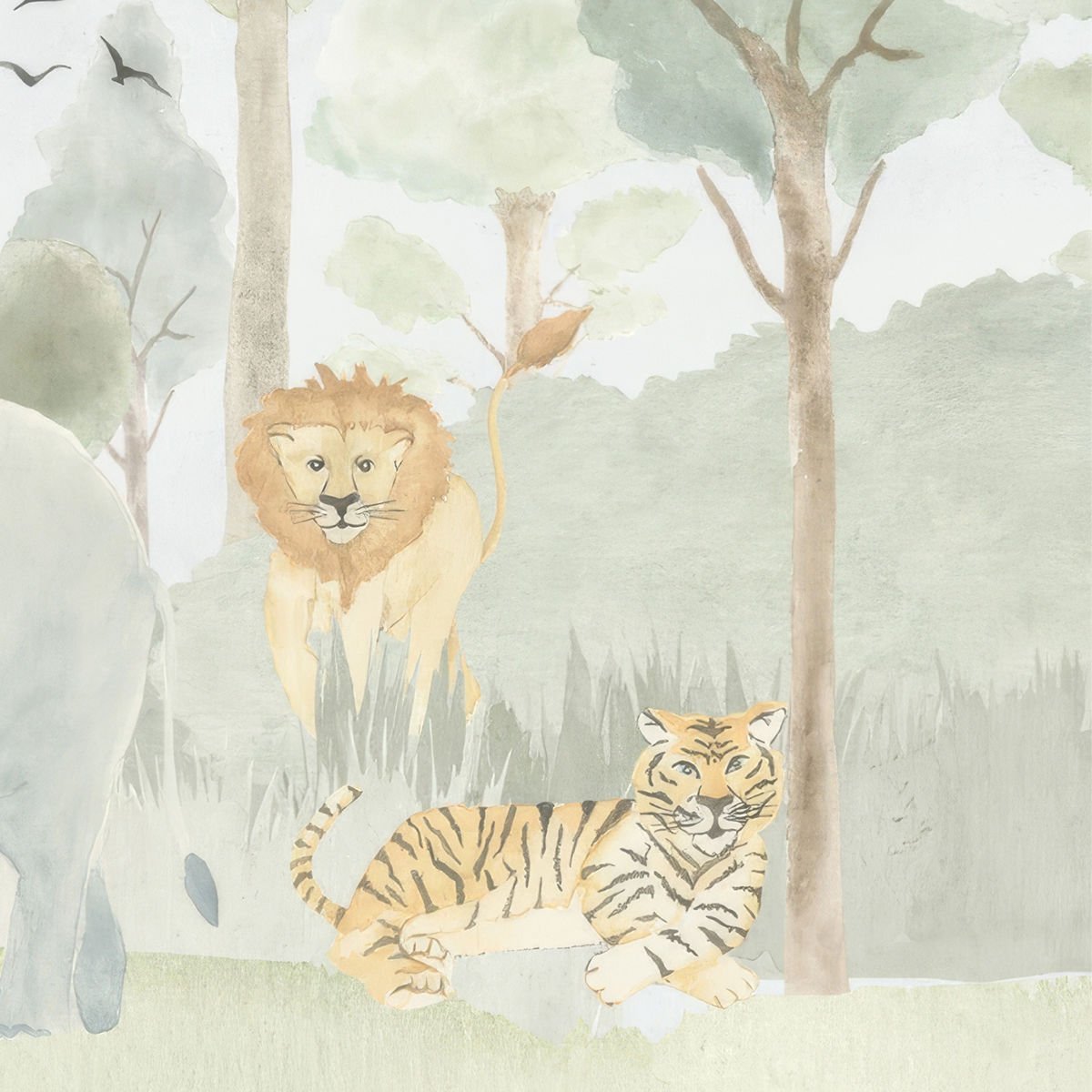 Sulu Boya Orman Duvar Kağıdı