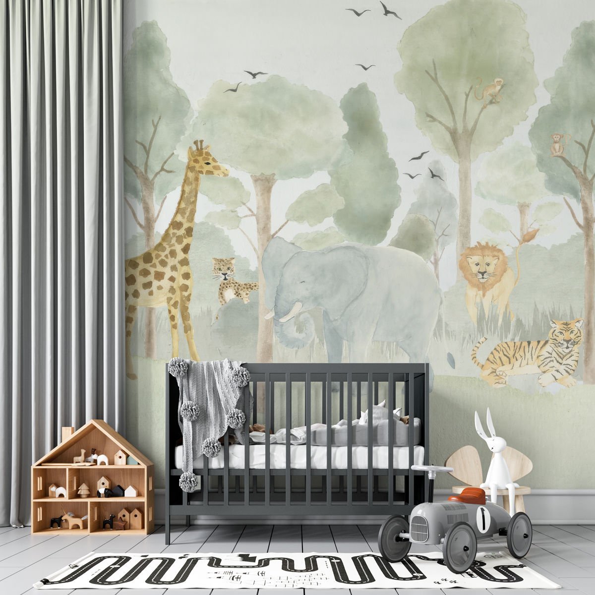 Sulu Boya Orman Duvar Kağıdı