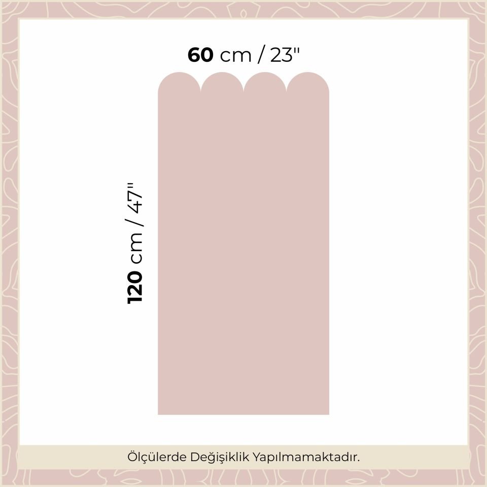 Peel & Stick Fırfırlı Panel Sticker Gül Kurusu