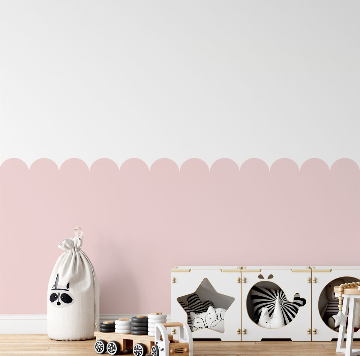 Fırfırlı Panel Sticker Pembe