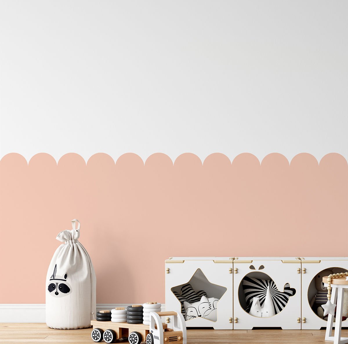 Peel & Stick Fırfırlı Panel Sticker Somon Pembe