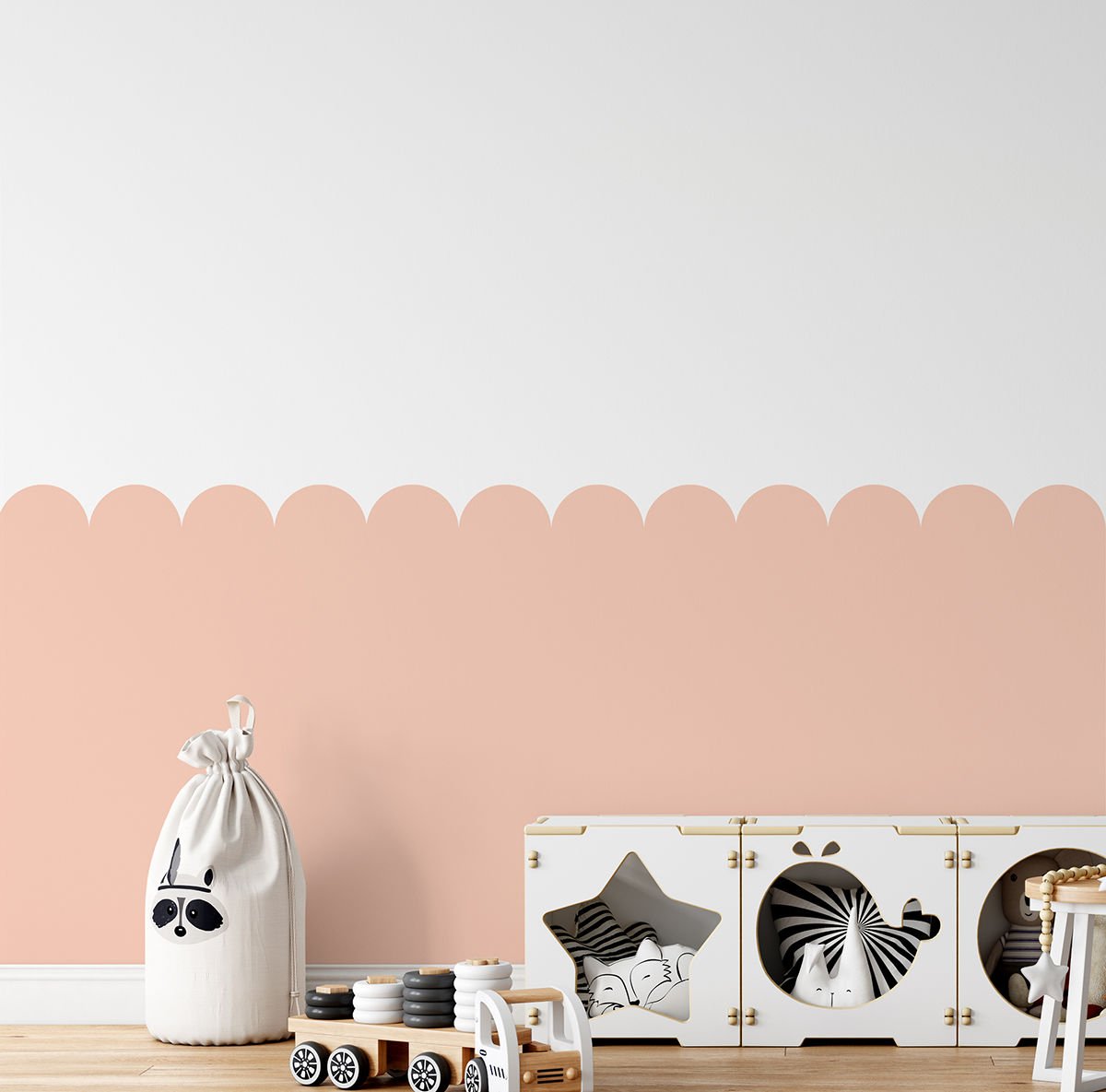 Fırfırlı Panel Sticker Somon Pembe