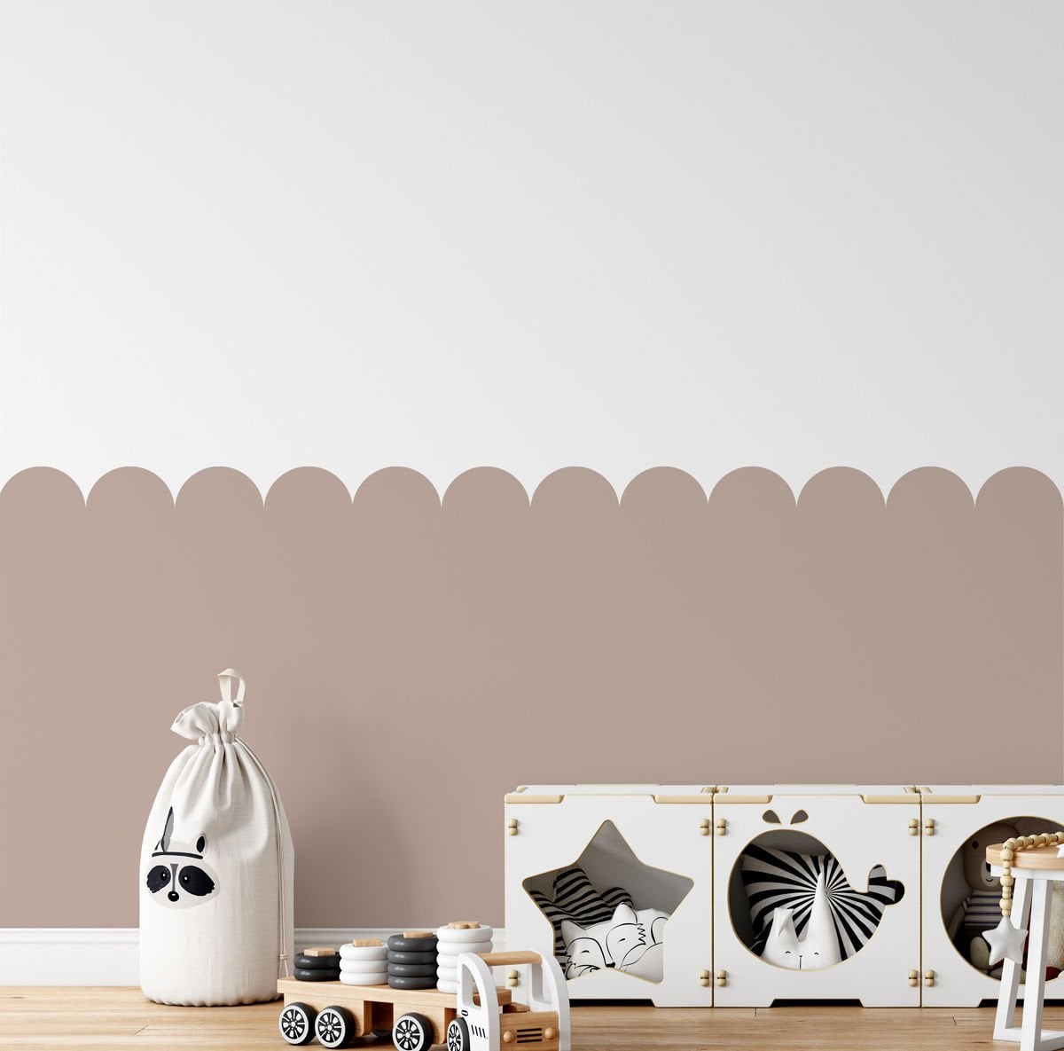 Fırfırlı Panel Sticker Vizon Kahve