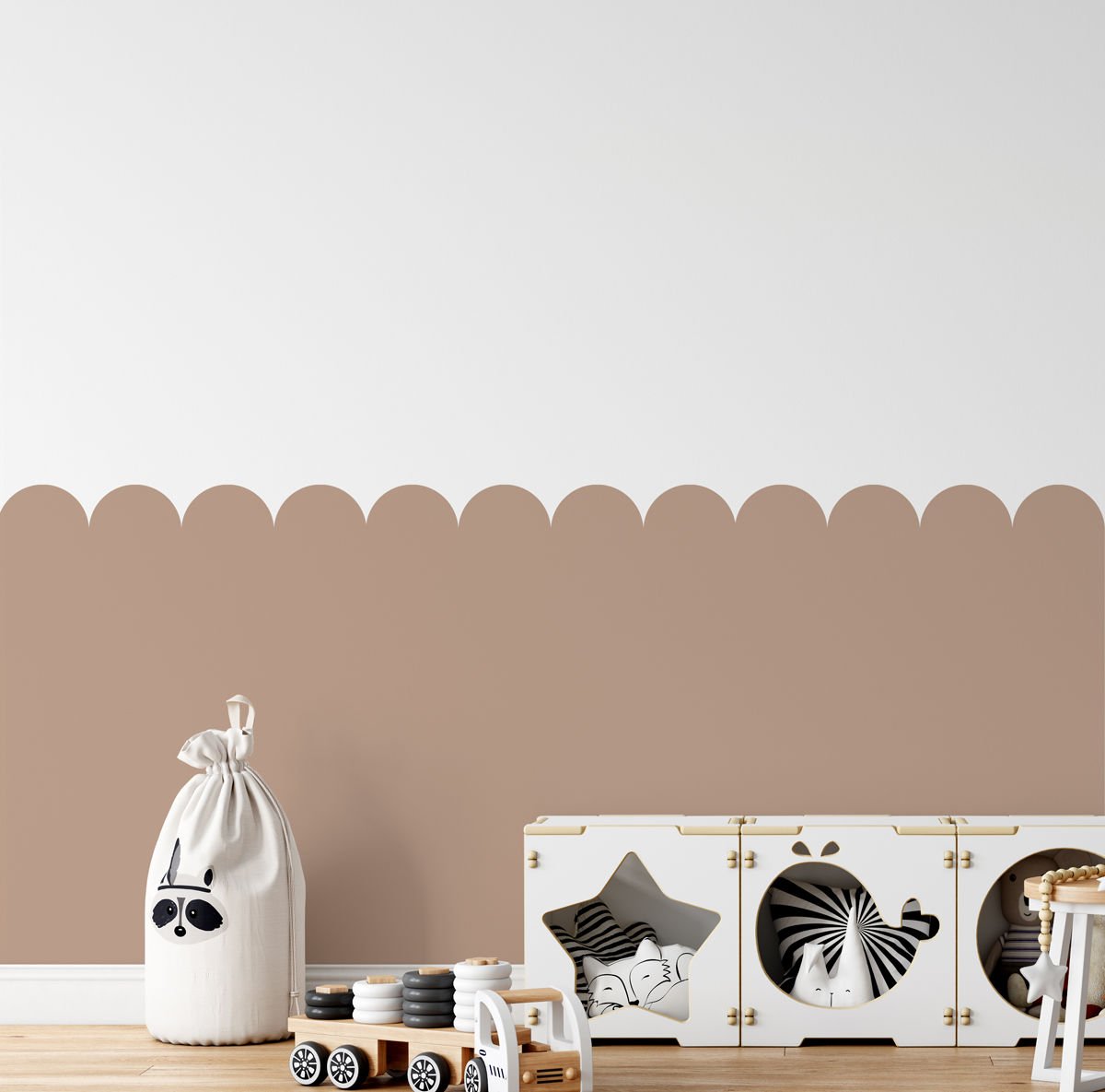 Peel & Stick Fırfırlı Panel Sticker Kahverengi