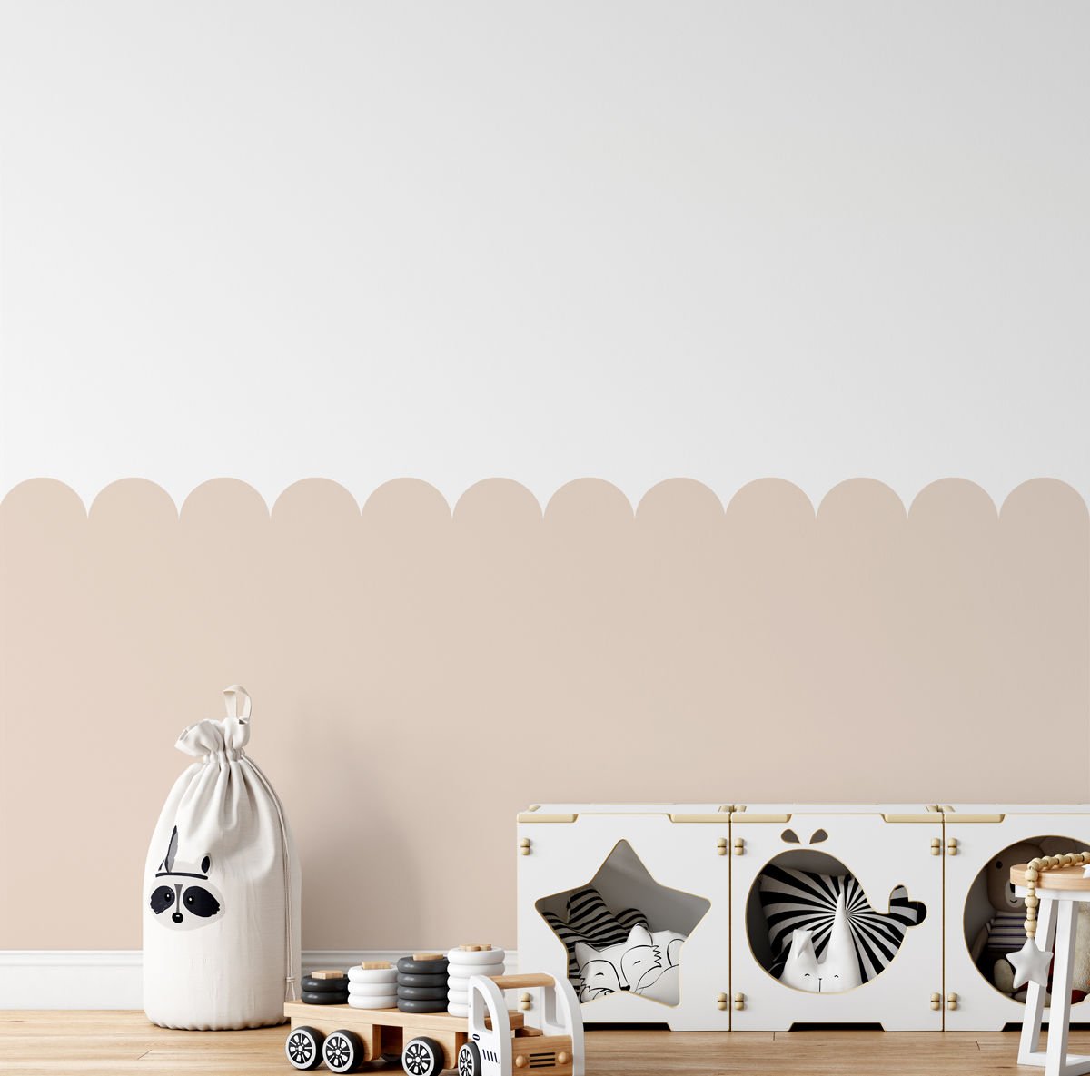 Peel & Stick Fırfırlı Panel Sticker Açık Bej