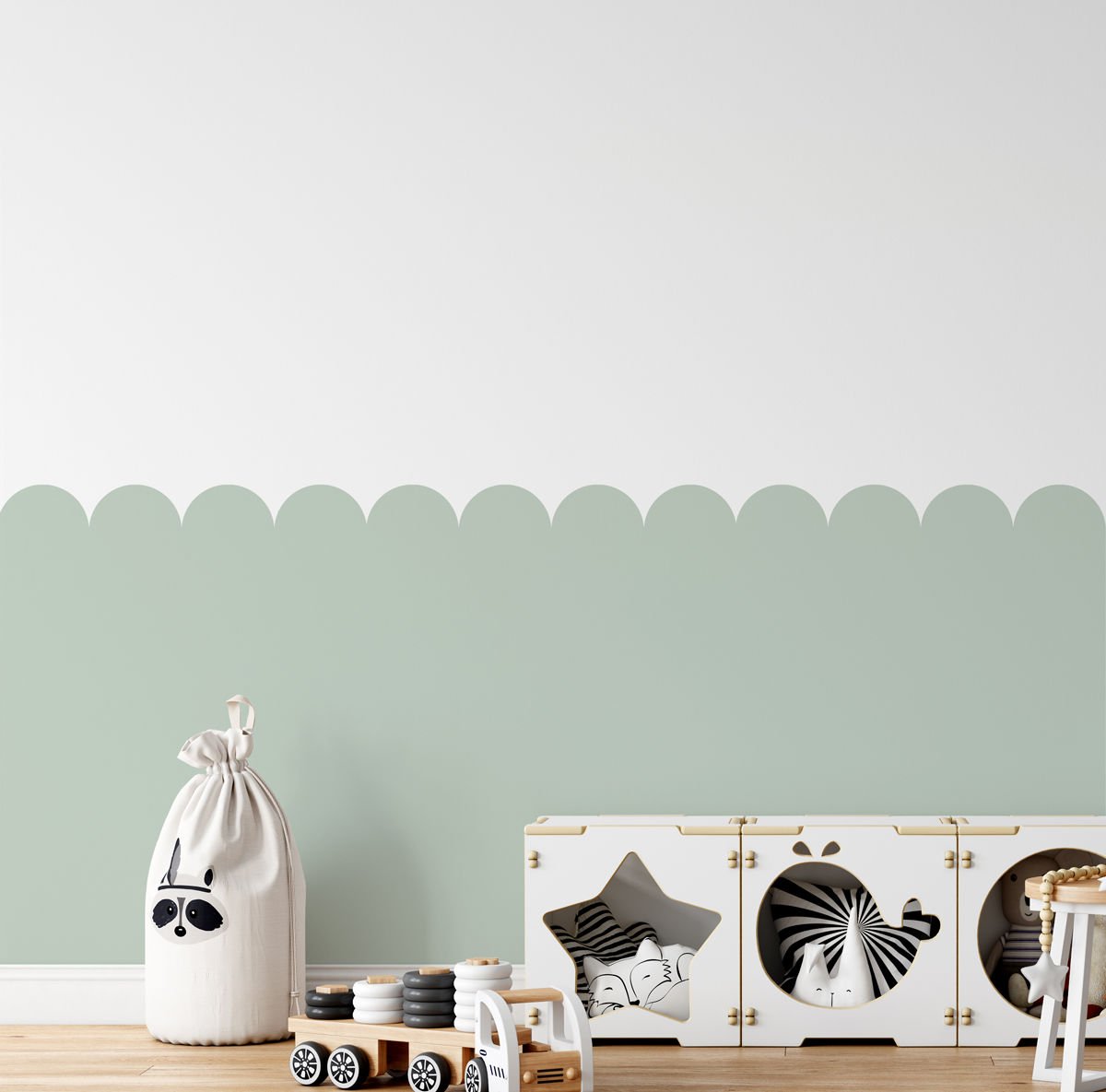 Fırfırlı Panel Sticker Yeşil