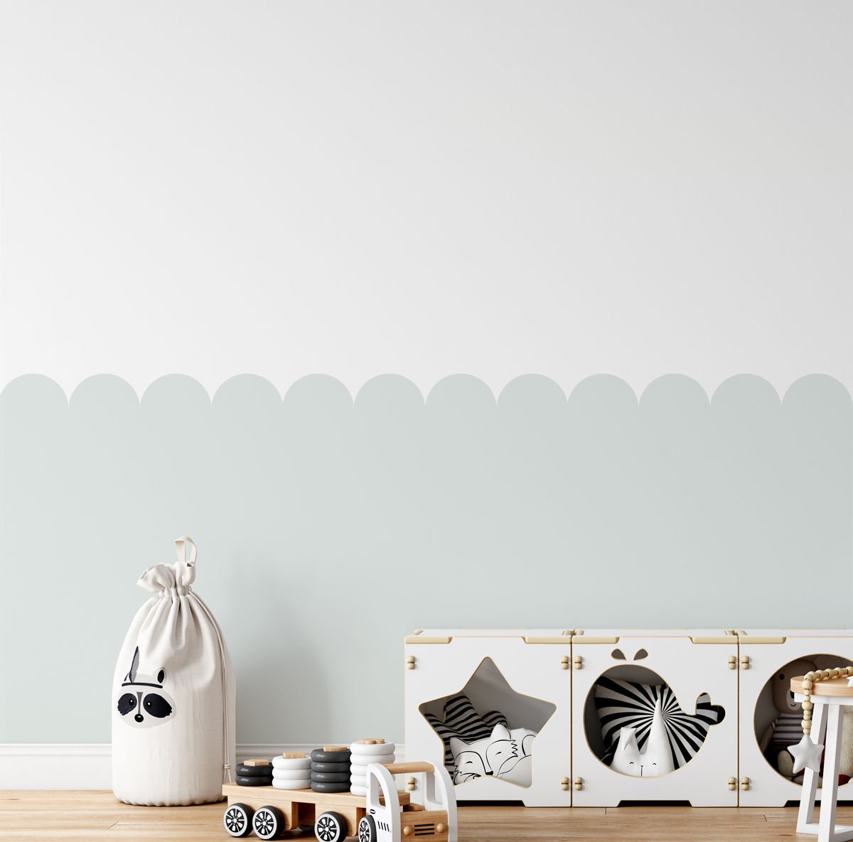 Peel & Stick Fırfırlı Panel Sticker Su Yeşili