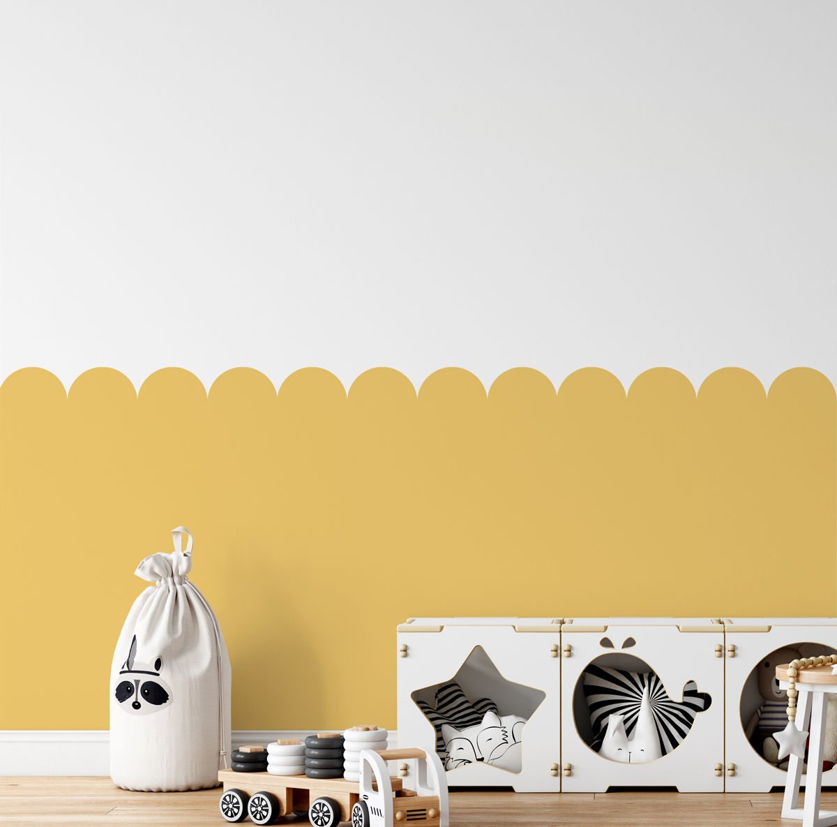 Peel & Stick Fırfırlı Panel Sticker Koyu Sarı