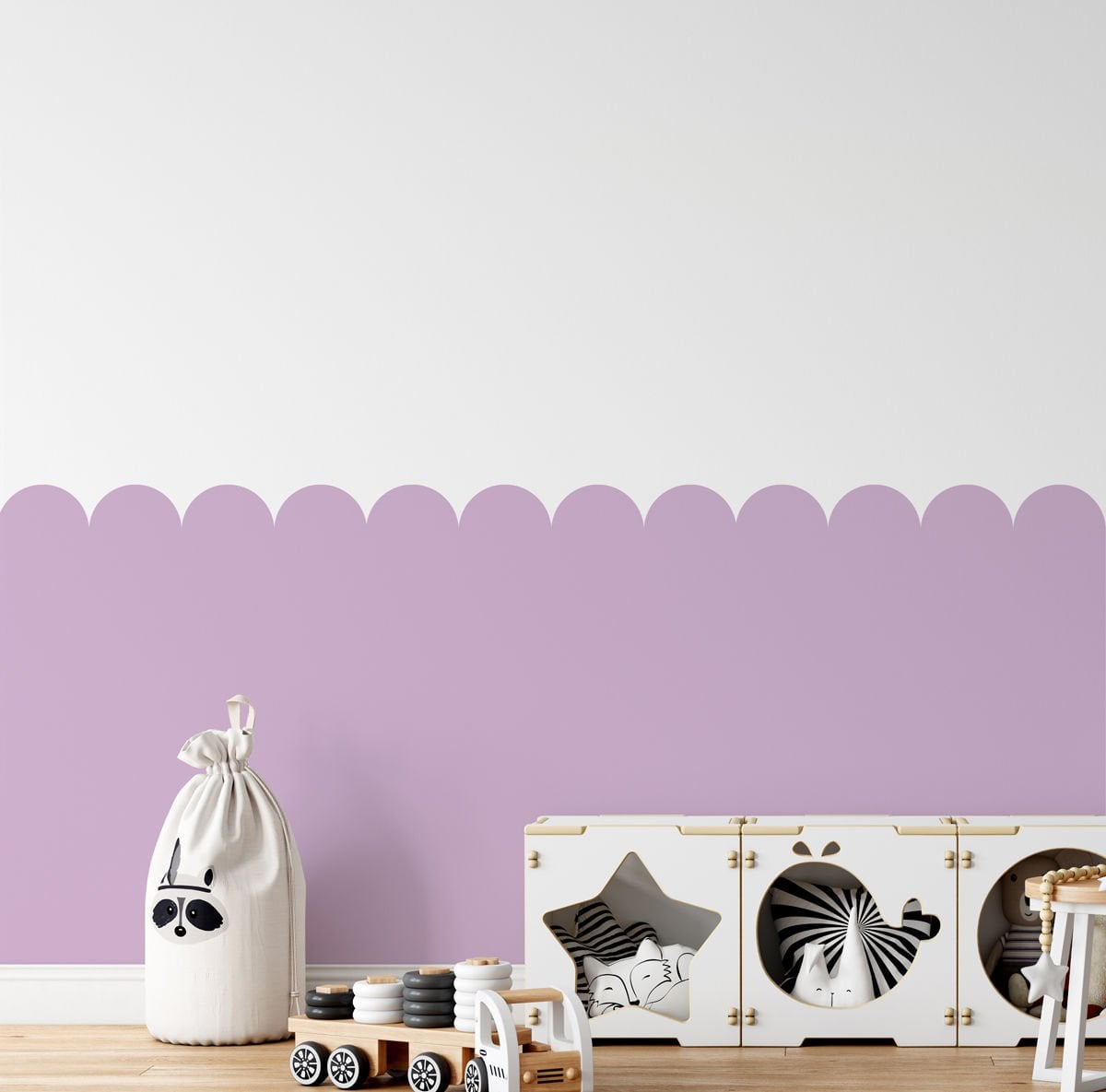 Peel & Stick Fırfırlı Panel Sticker Açık Mor