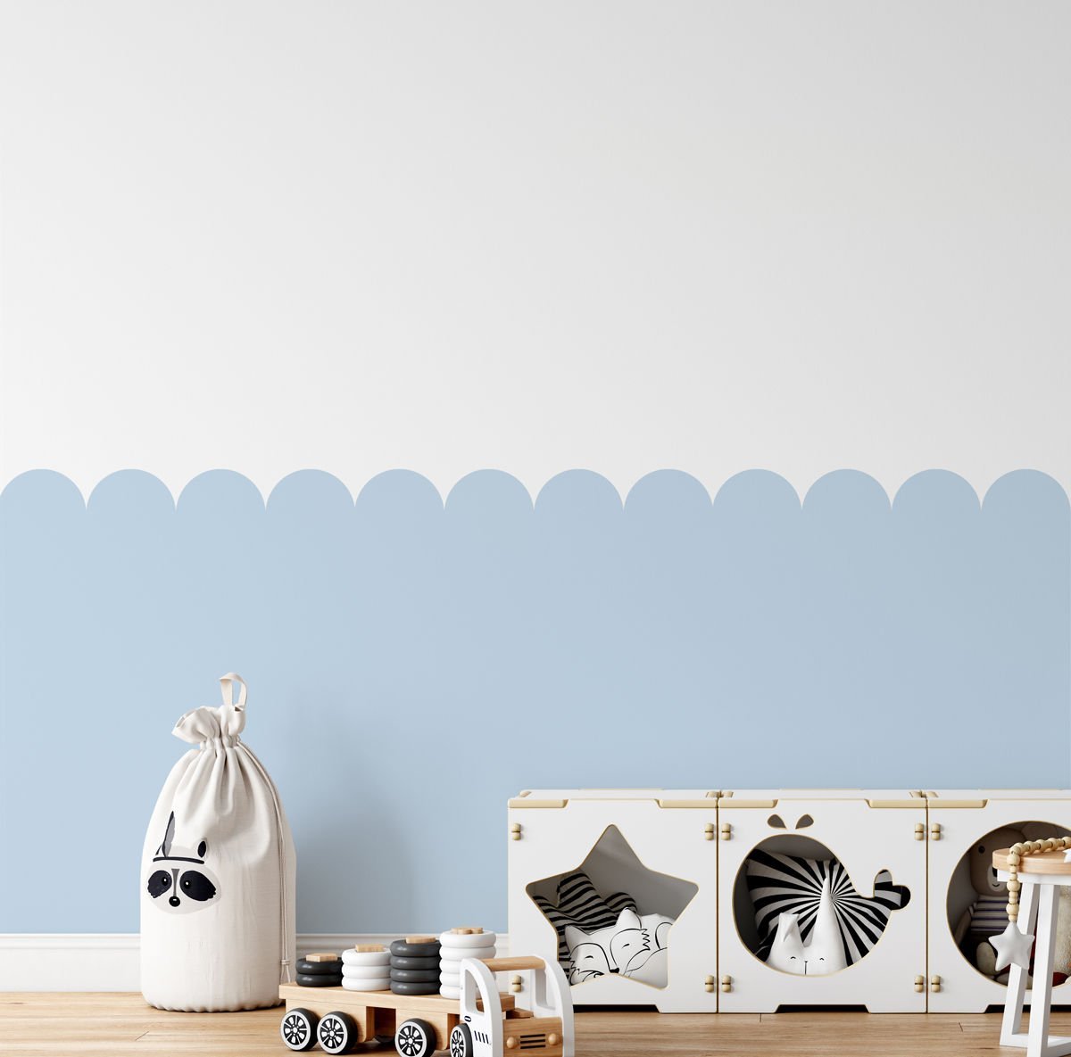 Peel & Stick Fırfırlı Panel Sticker Açık Mavi