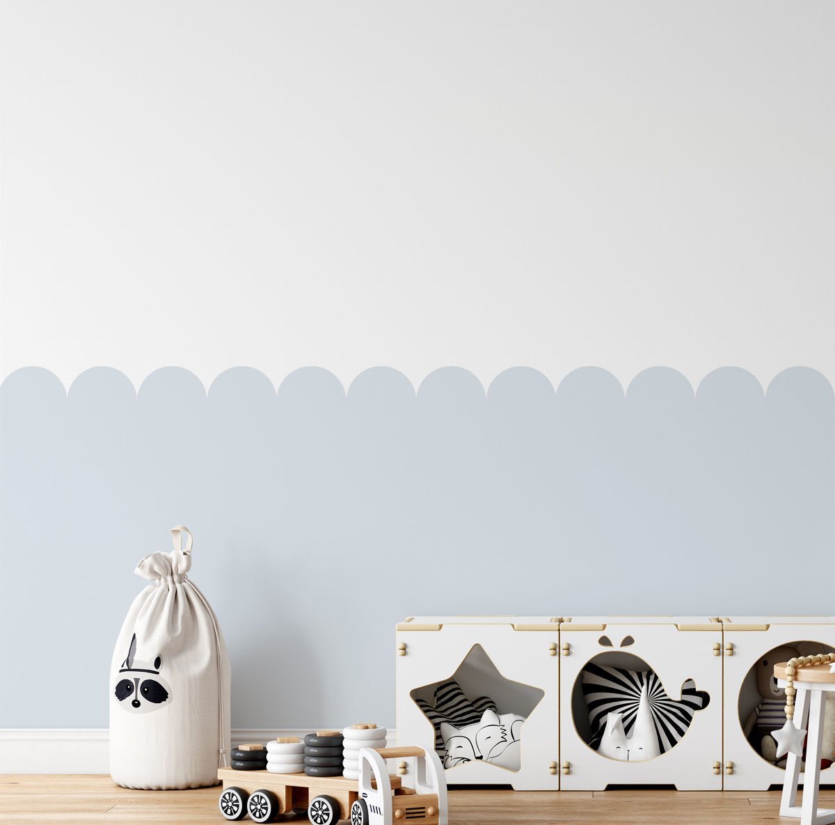 Fırfırlı Panel Sticker Gökyüzü Mavi