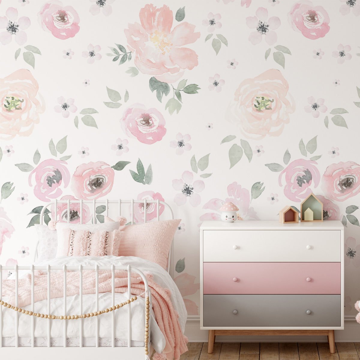 Mini Pembe Çiçekler Duvar Kağıdı