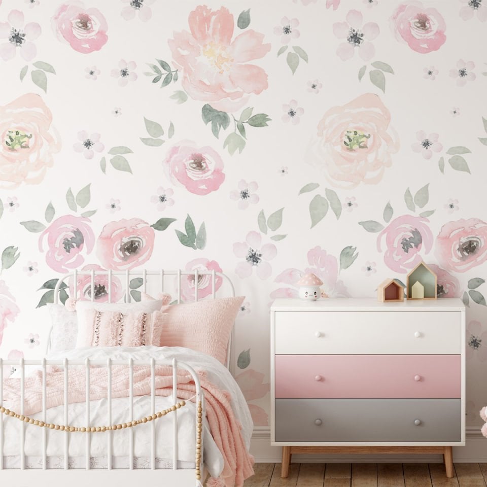 Mini Pembe Çiçekler Duvar Kağıdı