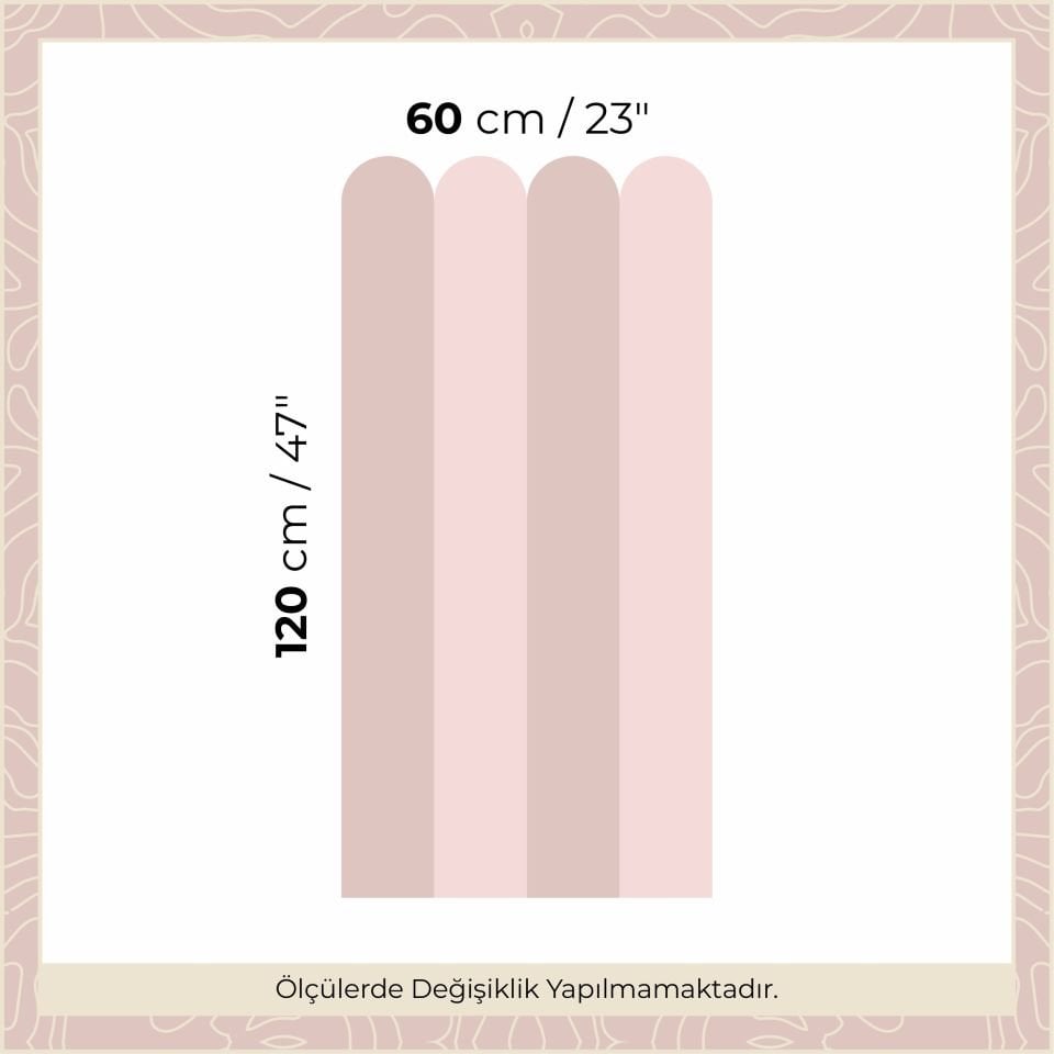 Peel & Stick İki Renk Fırfırlı Panel Sticker Gül Kurusu - Pembe