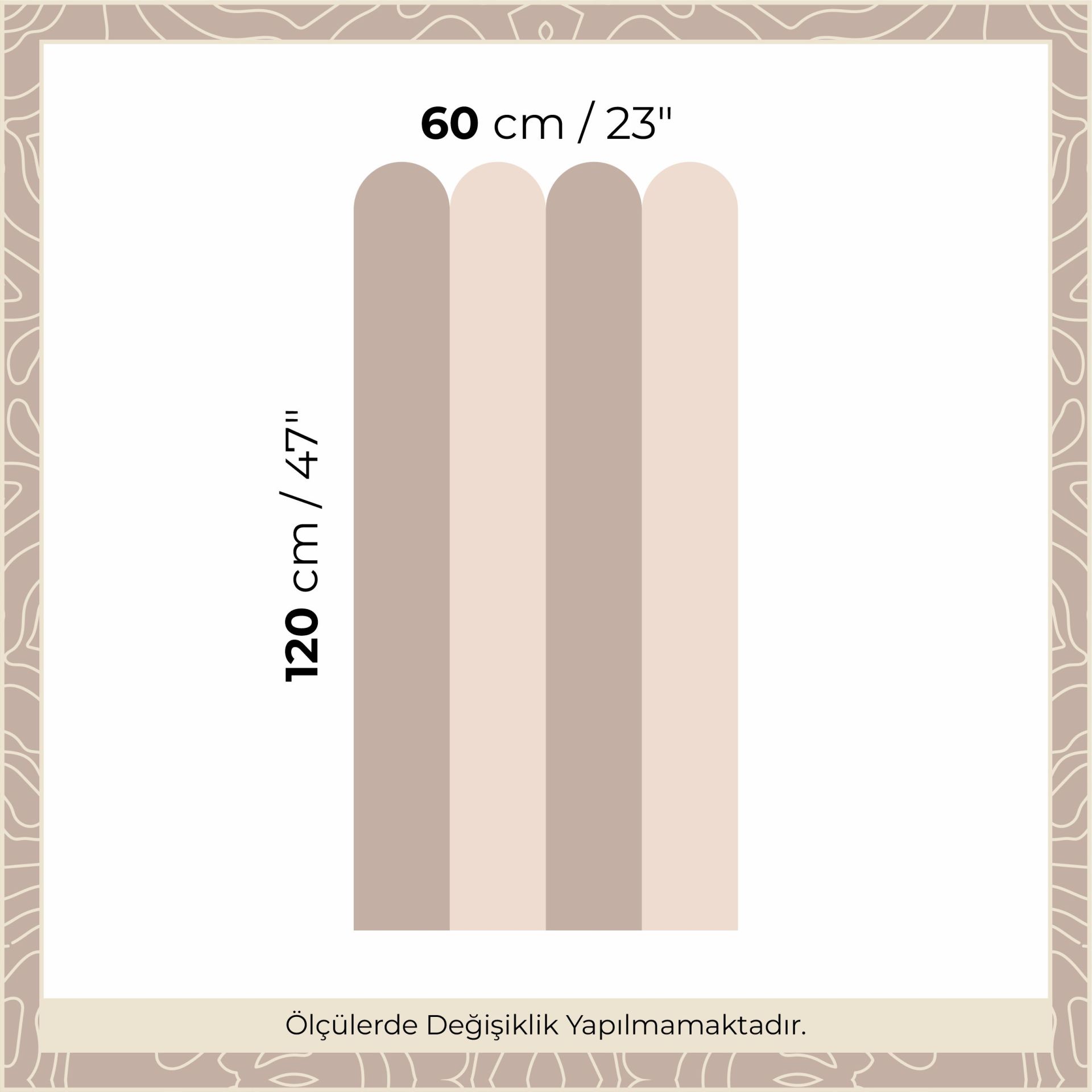 Peel & Stick İki Renk Fırfırlı Panel Sticker Vizon Kahve - Kahverengi