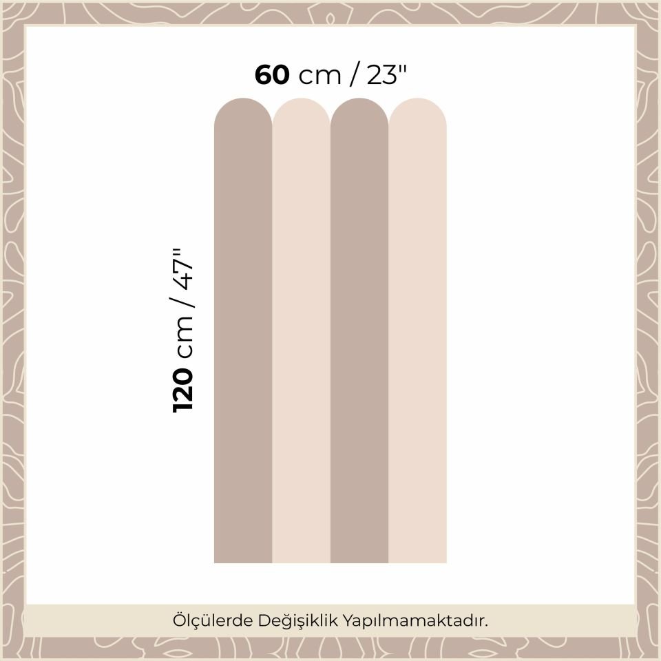 Peel & Stick İki Renk Fırfırlı Panel Sticker Vizon Kahve - Kahverengi