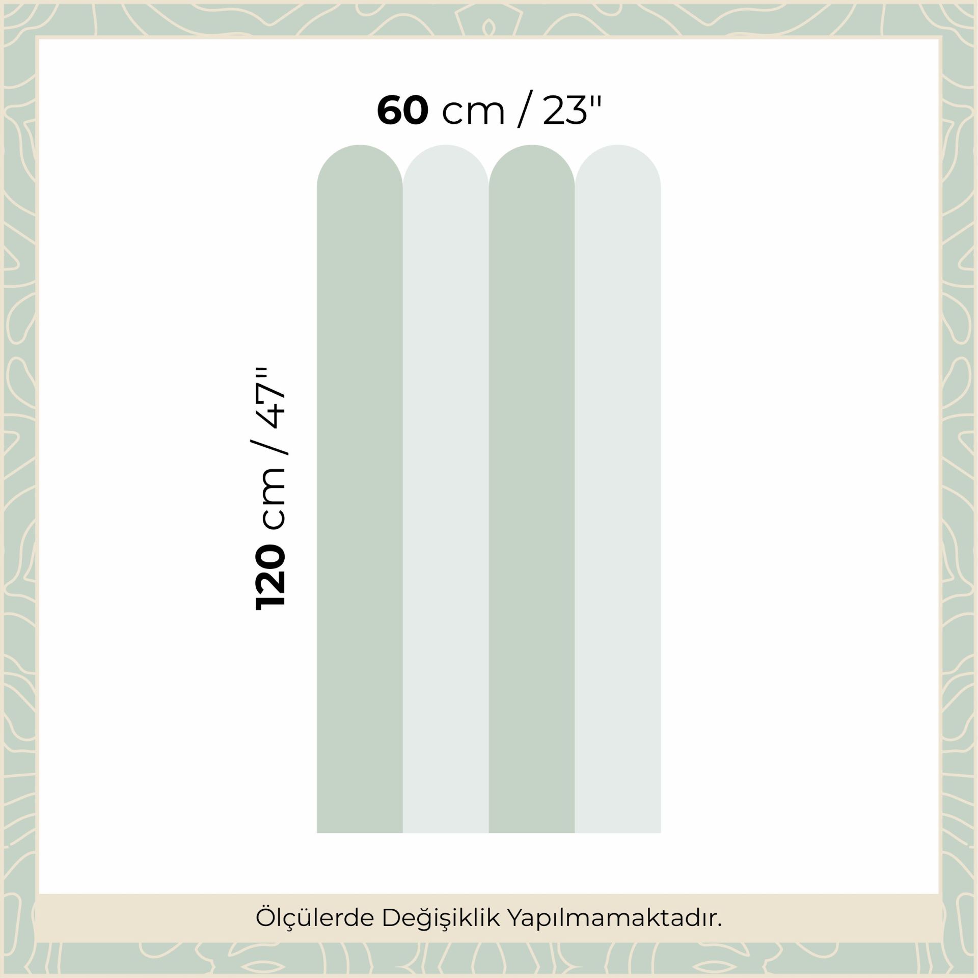 Peel & Stick İki Renk Fırfırlı Panel Sticker Yeşil - Su Yeşili