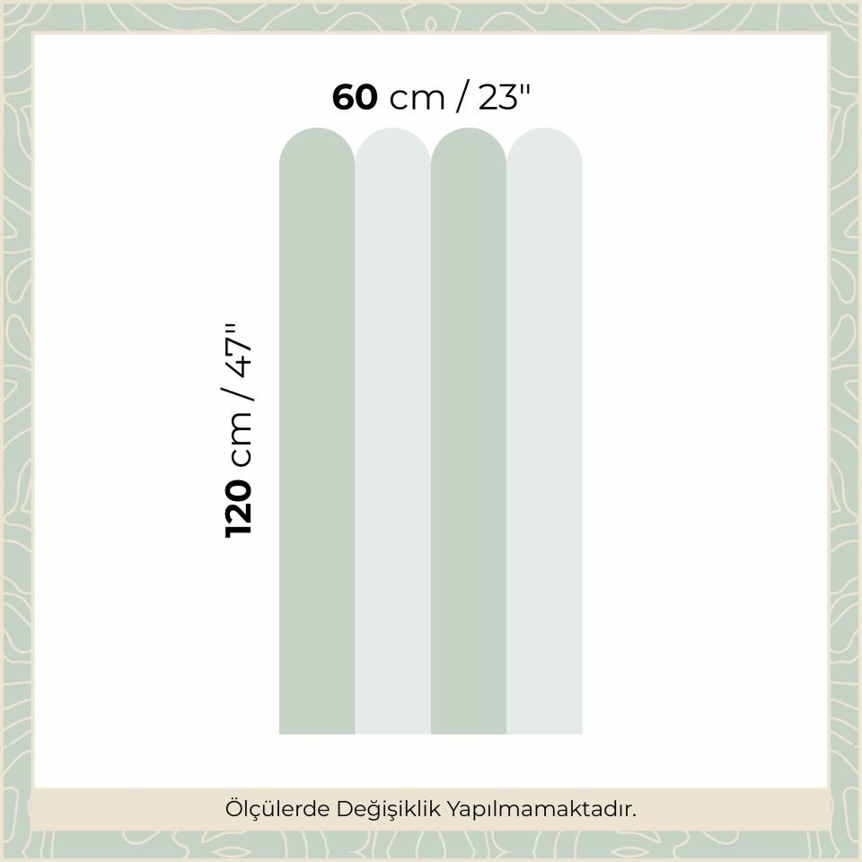 Peel & Stick İki Renk Fırfırlı Panel Sticker Yeşil - Su Yeşili