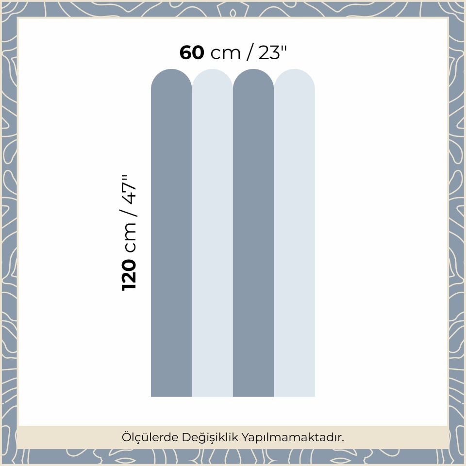Peel & Stick İki Renk Fırfırlı Panel Sticker Gece Mavi - Gökyüzü Mavisi