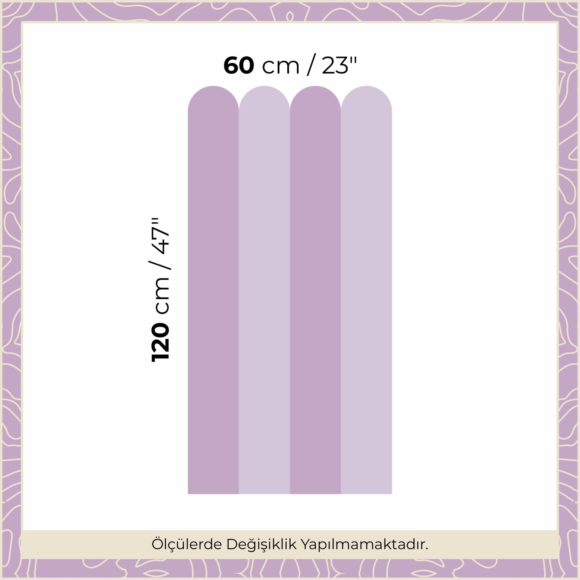 Peel & Stick İki Renk Fırfırlı Panel Sticker Mor - Lila