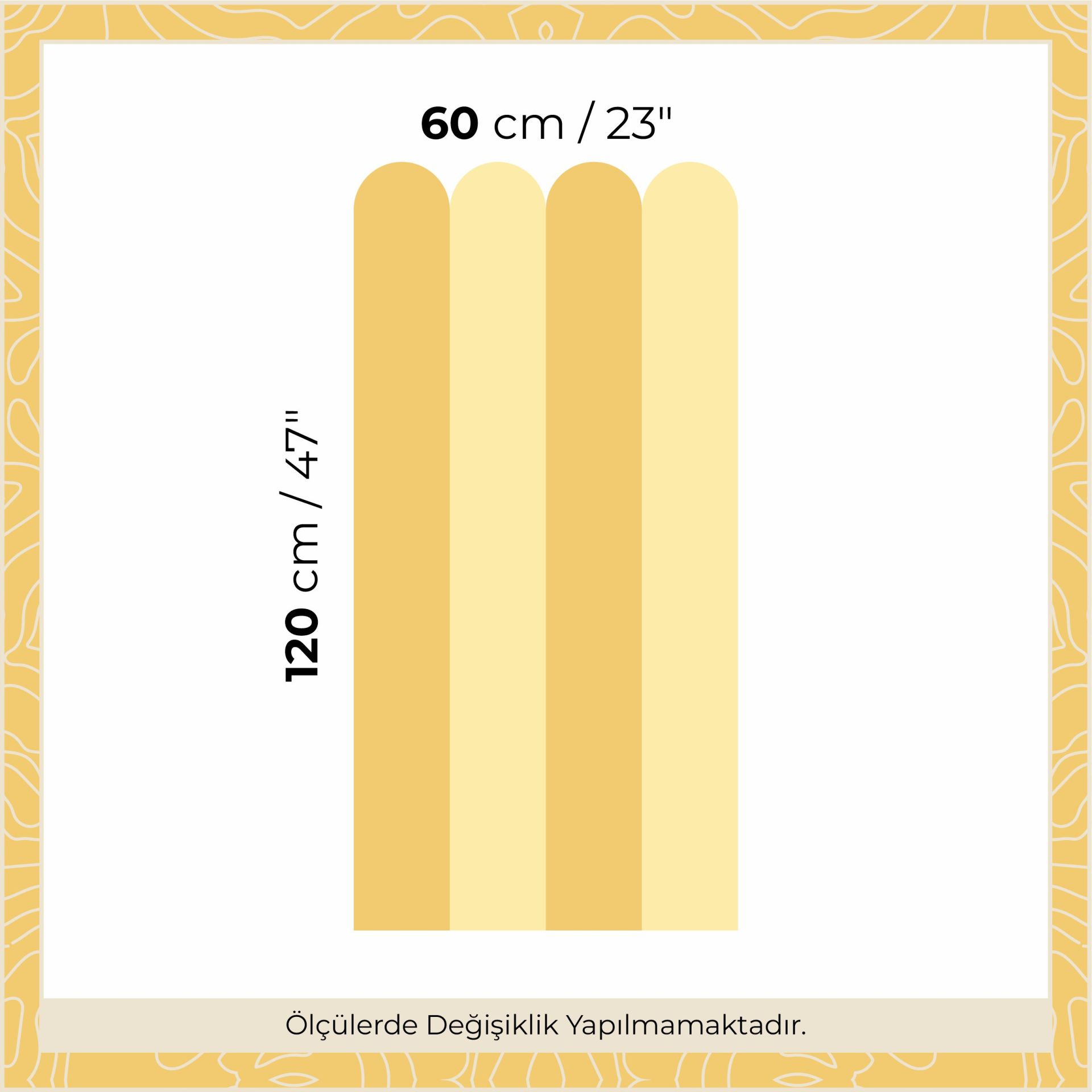 Peel & Stick İki Renk Fırfırlı Panel Sticker Koyu Sarı - Açık Sarı
