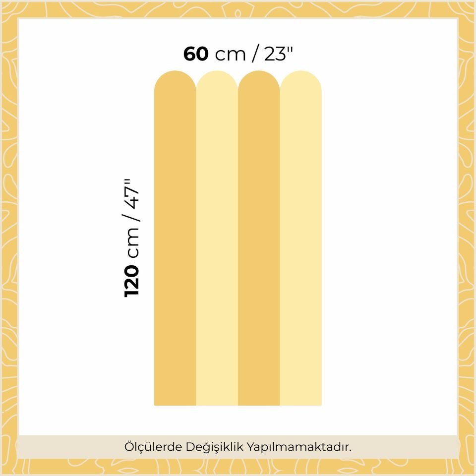 Peel & Stick İki Renk Fırfırlı Panel Sticker Koyu Sarı - Açık Sarı