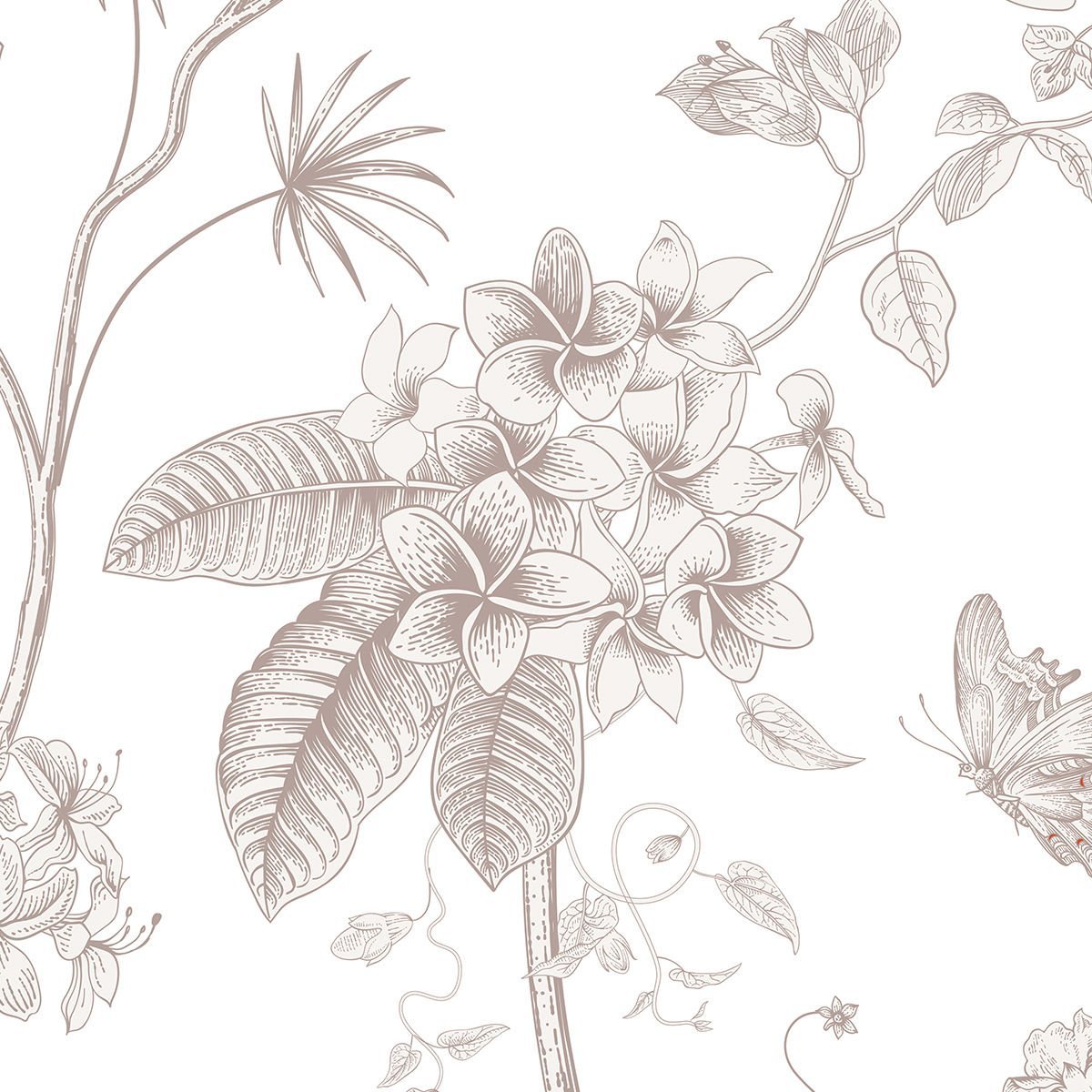 Monokrom Çiçekler 2 Duvar Kağıdı