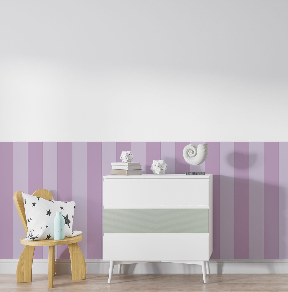 Peel & Stick İki Renk Düz Panel Sticker