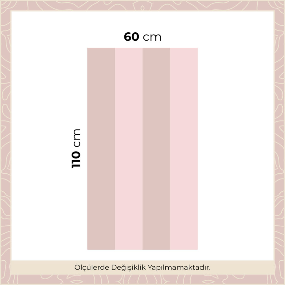 İki Renk Düz Panel Sticker Gül Kurusu - Pembe