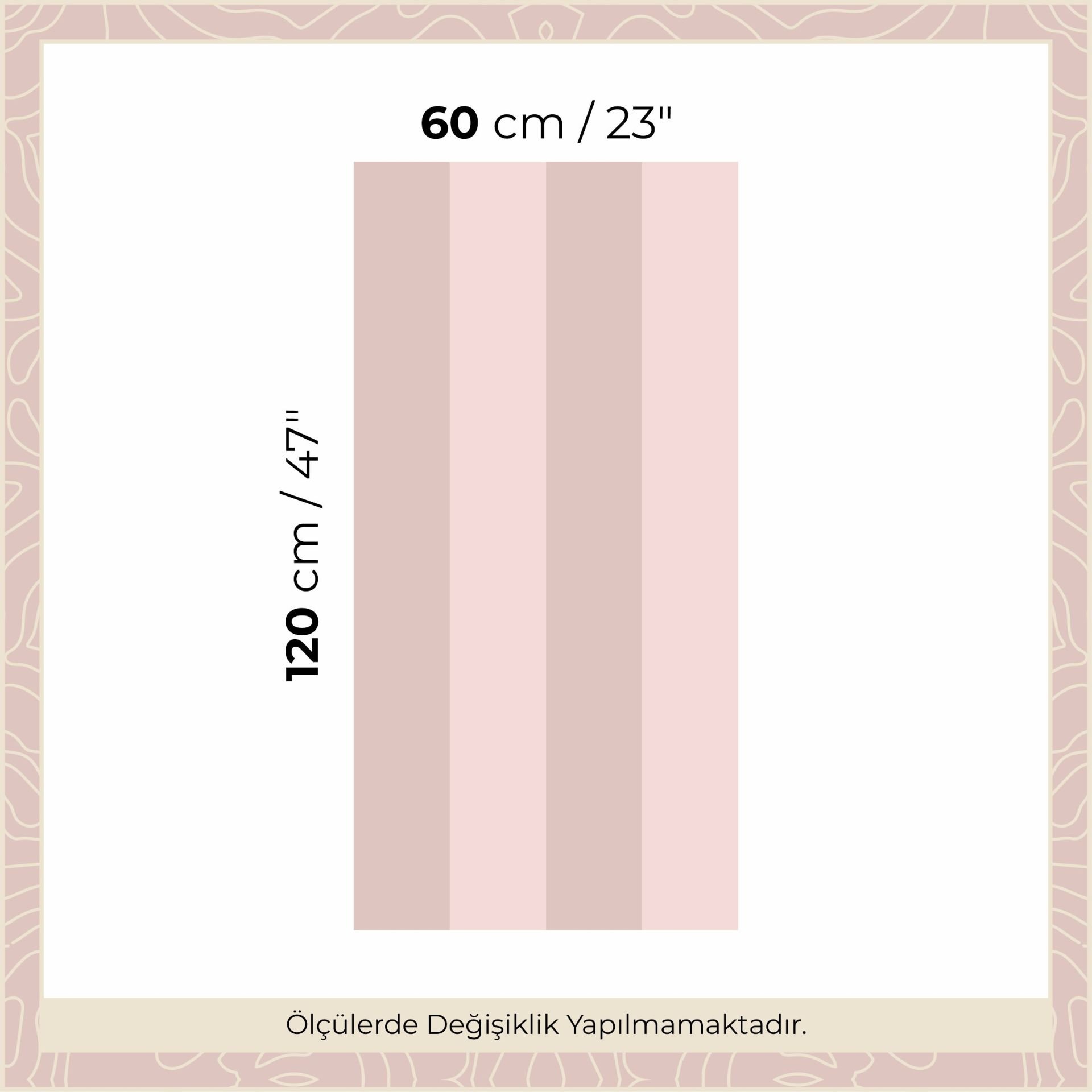 Peel & Stick İki Renk Düz Panel Sticker Gül Kurusu - Pembe