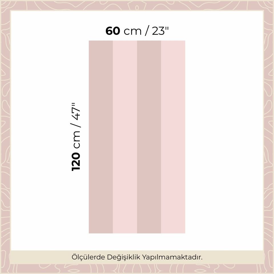 Peel & Stick İki Renk Düz Panel Sticker Gül Kurusu - Pembe