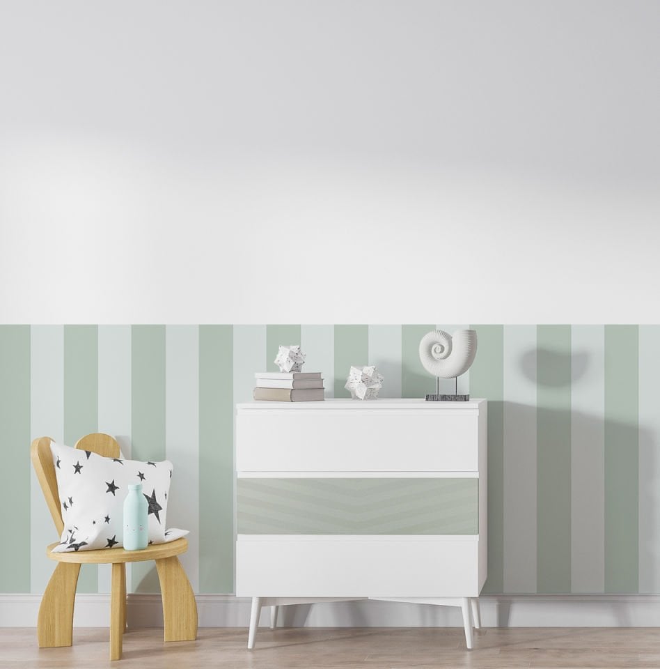 Peel & Stick İki Renk Düz Panel Sticker Yeşil - Su Yeşili