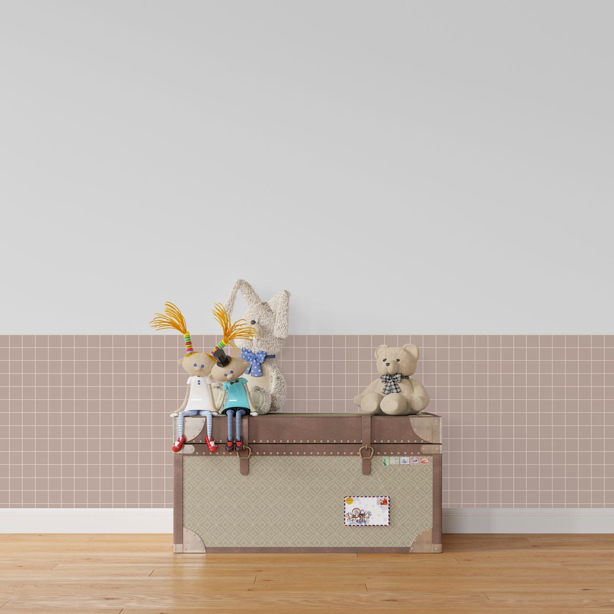 Peel & Stick Izgara Panel Sticker Vizon Kahve - Kahverengi