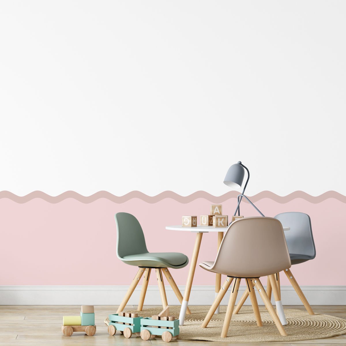 Peel & Stick Dalgalı Panel Sticker Gül Kurusu - Pembe