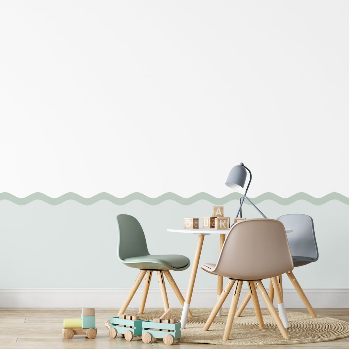 Peel & Stick Dalgalı Panel Sticker Yeşil - Su Yeşili