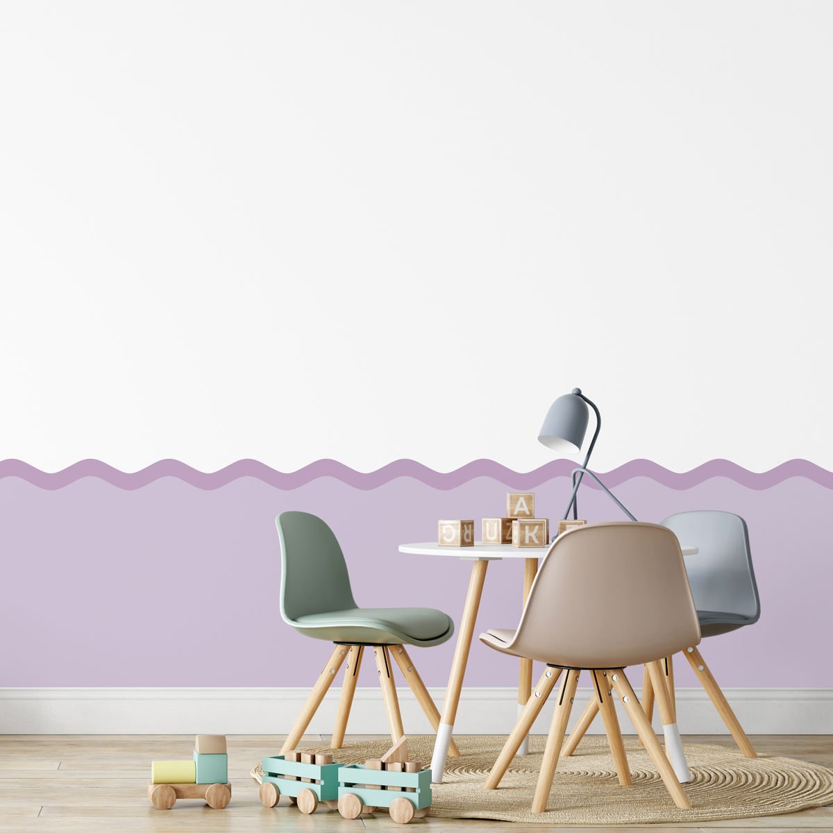 Peel & Stick Dalgalı Panel Sticker Mor - Lila