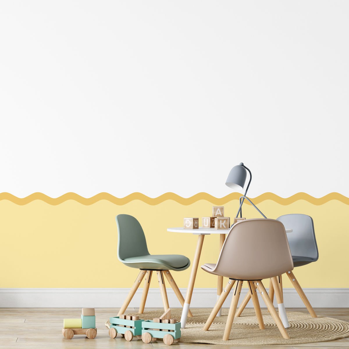 Peel & Stick Dalgalı Panel Sticker Koyu Sarı - Açık Sarı