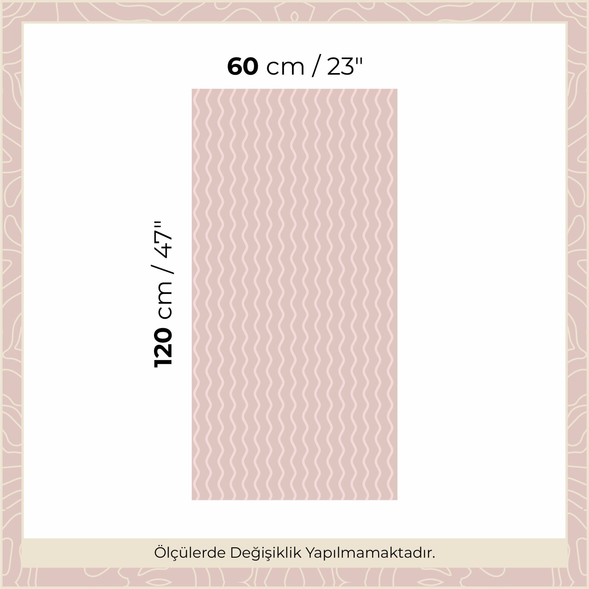 Peel & Stick Çizgili Panel Sticker Gül Kurusu - Pembe