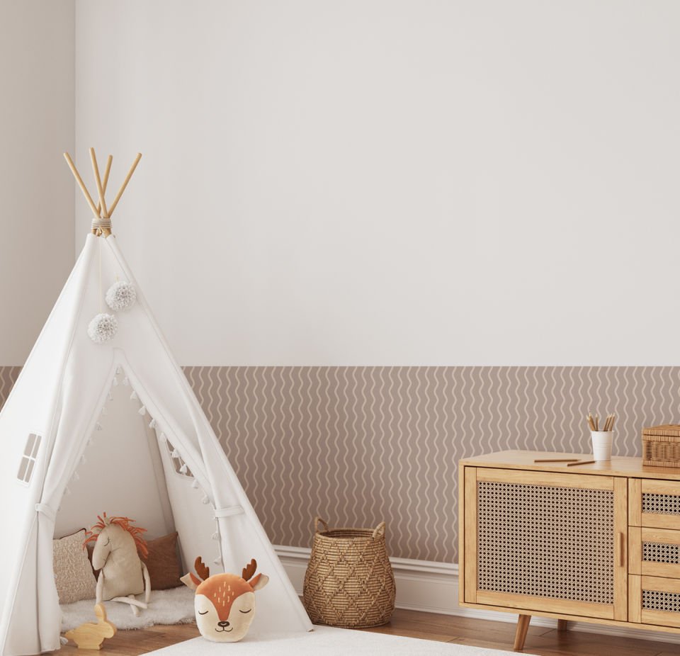 Peel & Stick Çizgili Panel Sticker Vizon Kahve - Kahverengi