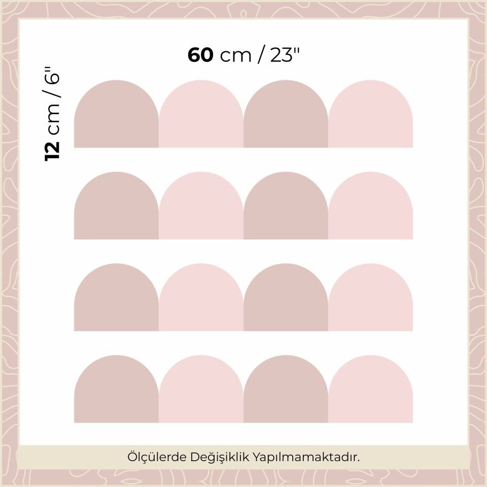 Peel & Stick Mini İki Renk Panel Sticker Gül Kurusu - Pembe