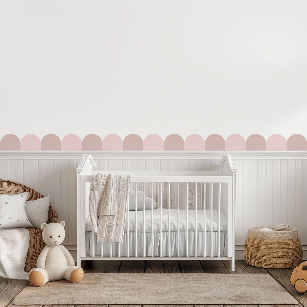 Peel & Stick Mini İki Renk Panel Sticker Gül Kurusu - Pembe
