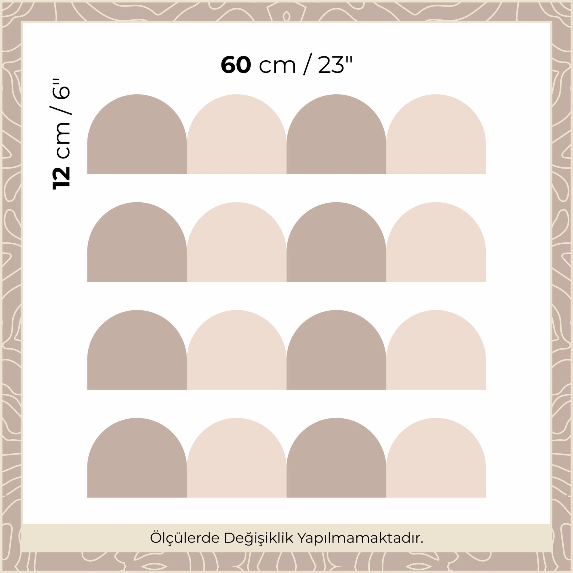 Peel & Stick Mini İki Renk Panel Sticker Vizon Kahve - Kahverengi