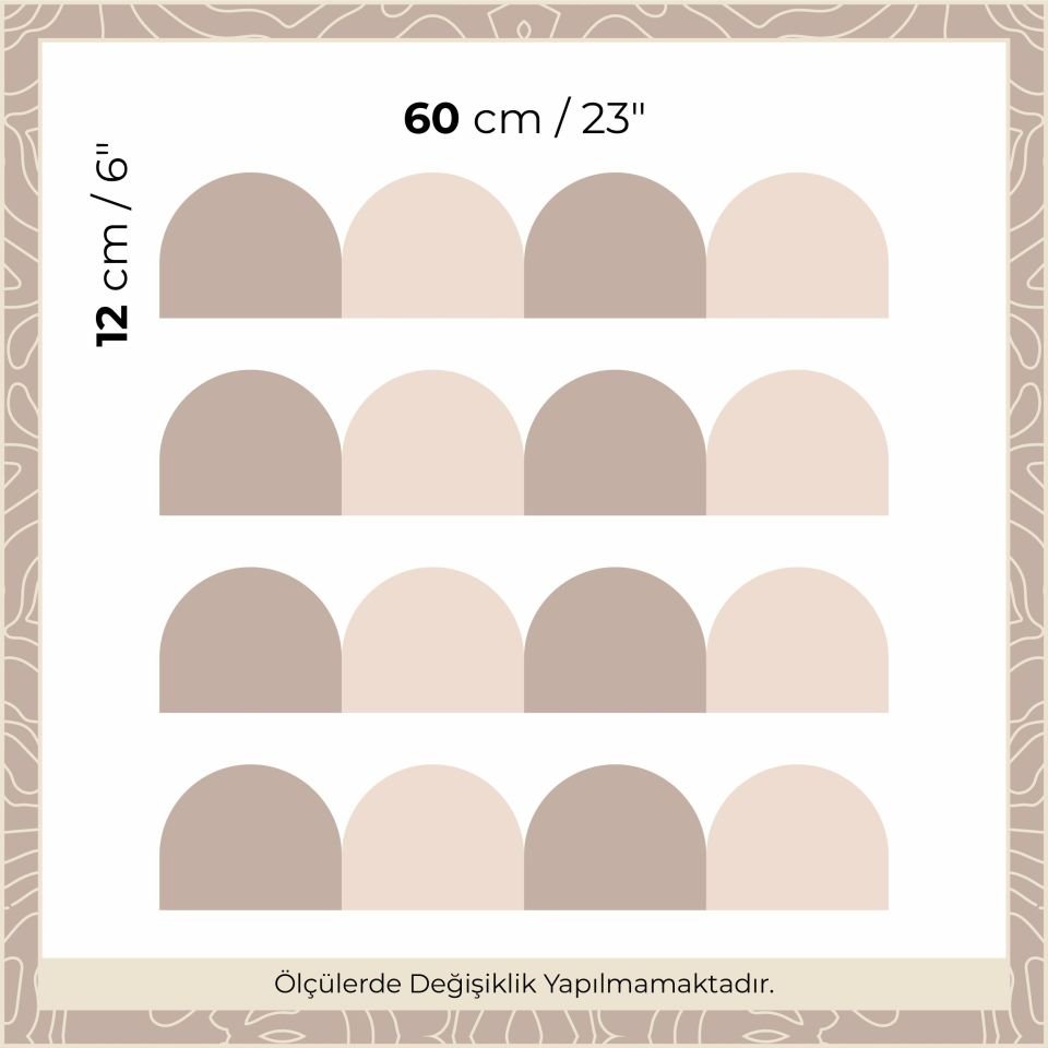 Peel & Stick Mini İki Renk Panel Sticker Vizon Kahve - Kahverengi