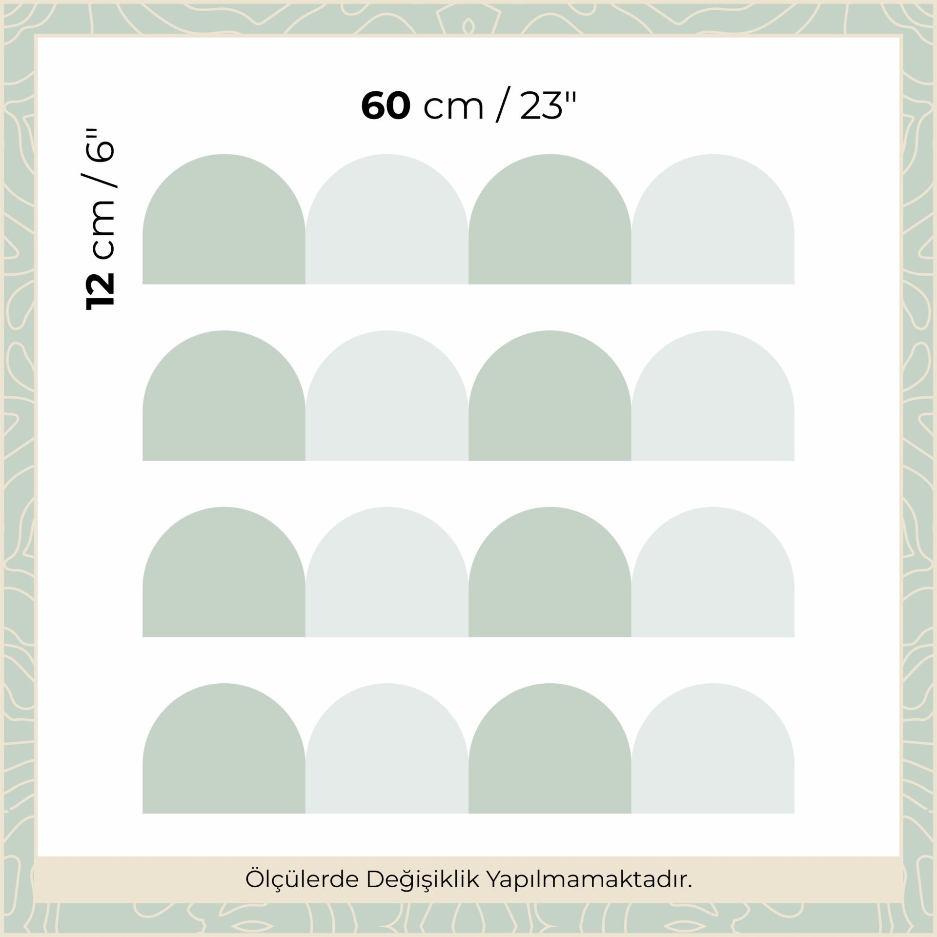 Peel & Stick Mini İki Renk Panel Sticker Yeşil - Su Yeşili