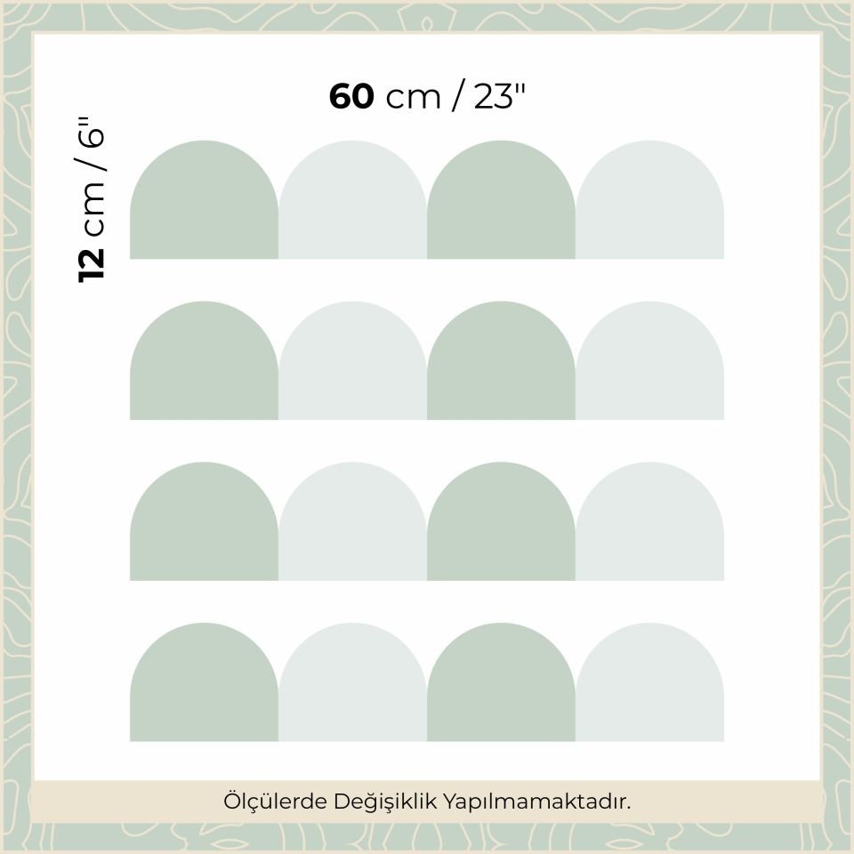 Peel & Stick Mini İki Renk Panel Sticker Yeşil - Su Yeşili